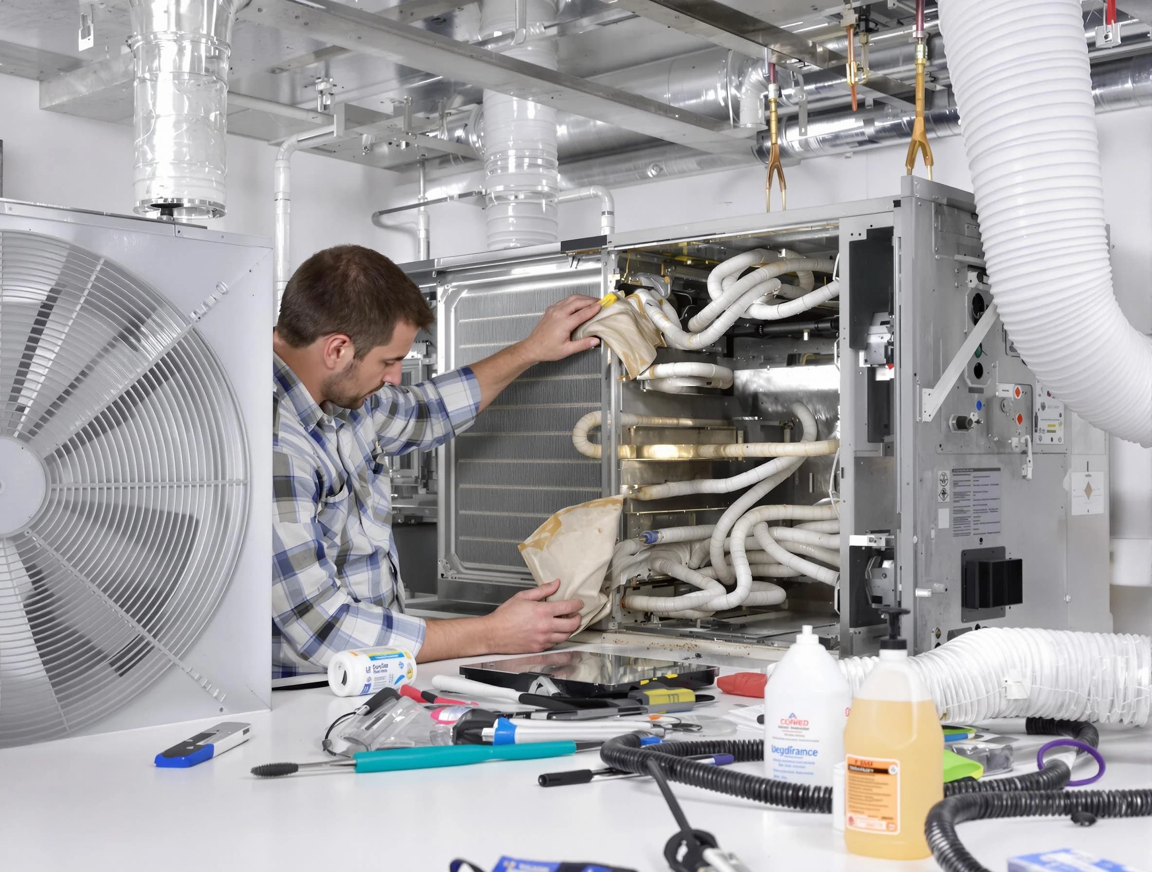 Albuquerque Air Duct Cleaning specialist performing precision AC coil cleaning in Albuquerque