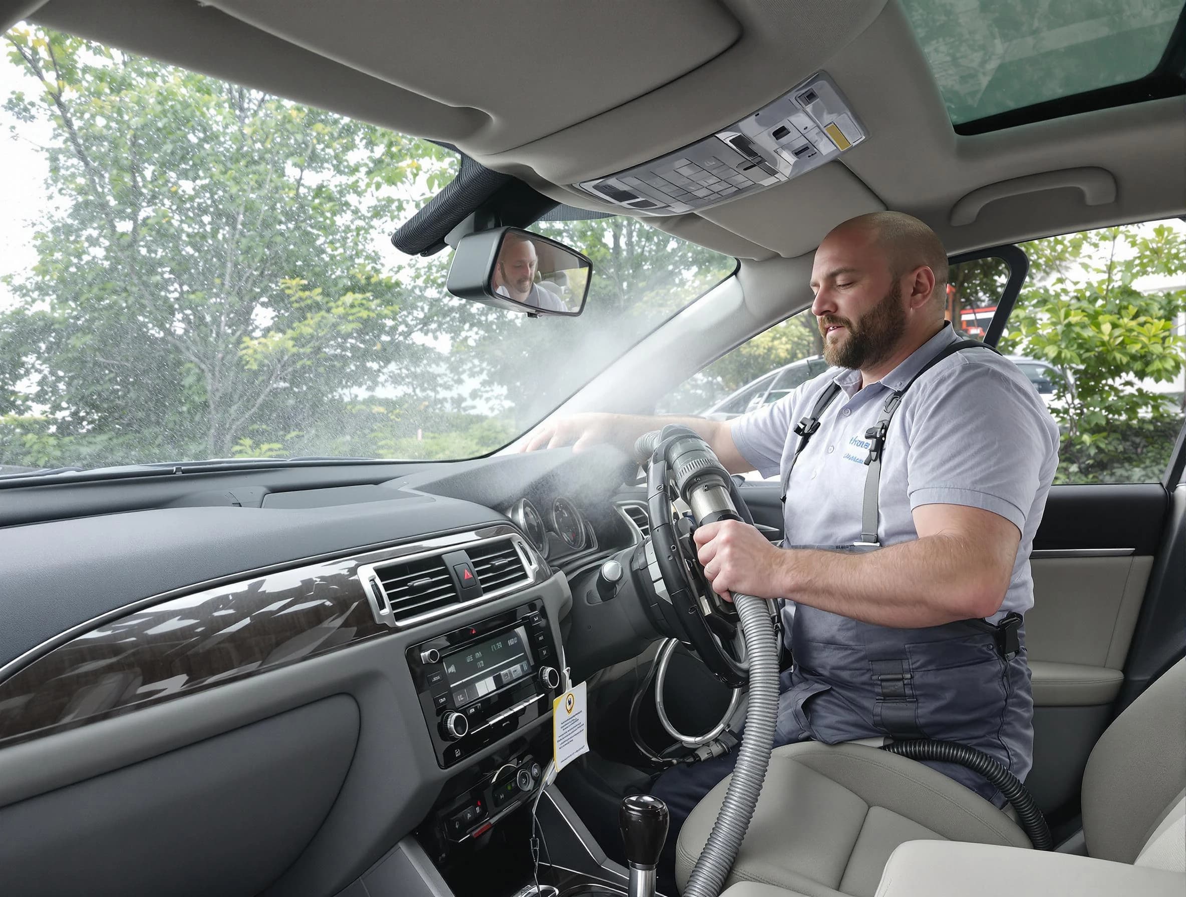 Albuquerque Air Duct Cleaning specialist performing professional car duct cleaning in Albuquerque