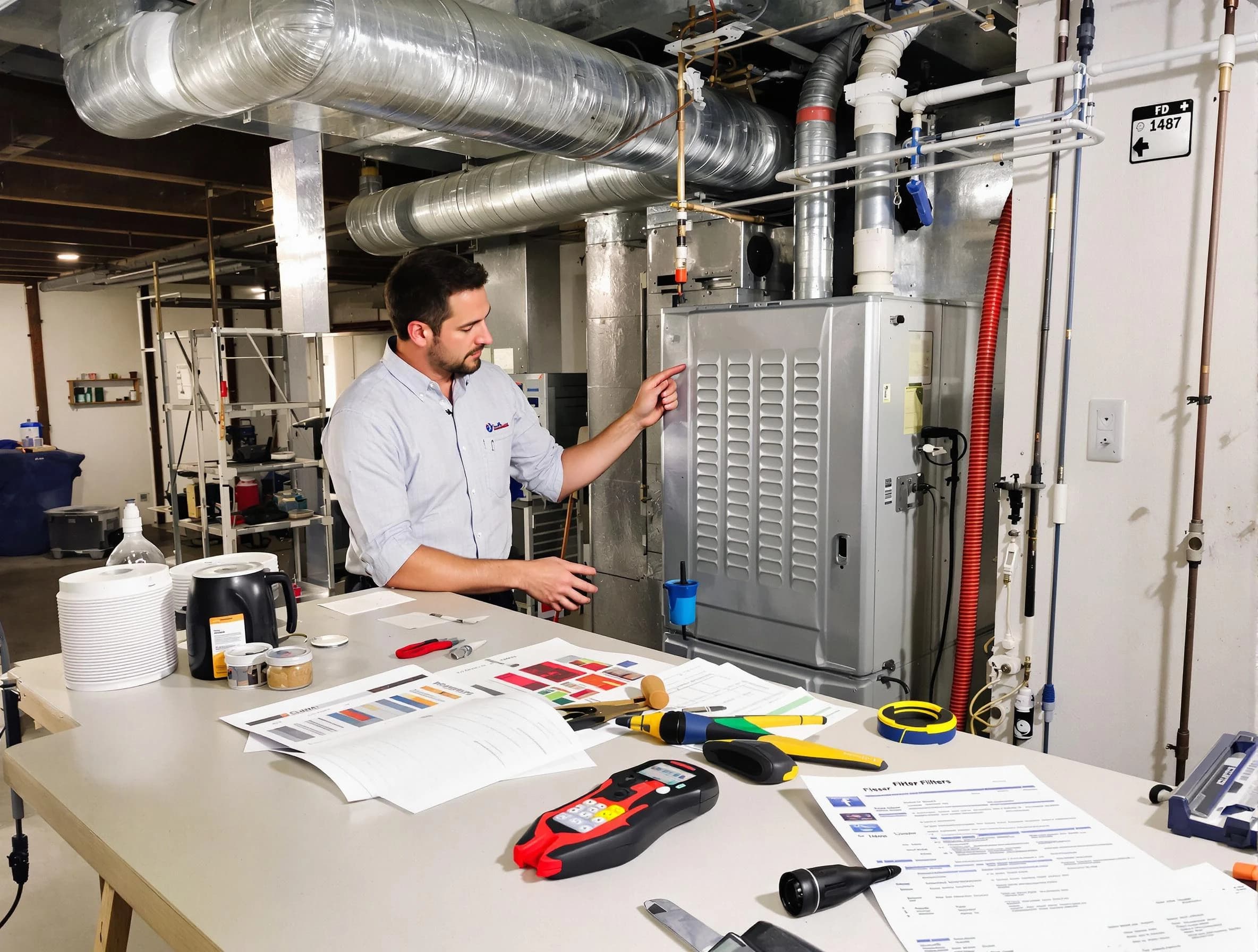 Albuquerque Air Duct Cleaning inspector conducting detailed filter system evaluation using professional diagnostic tools in Albuquerque