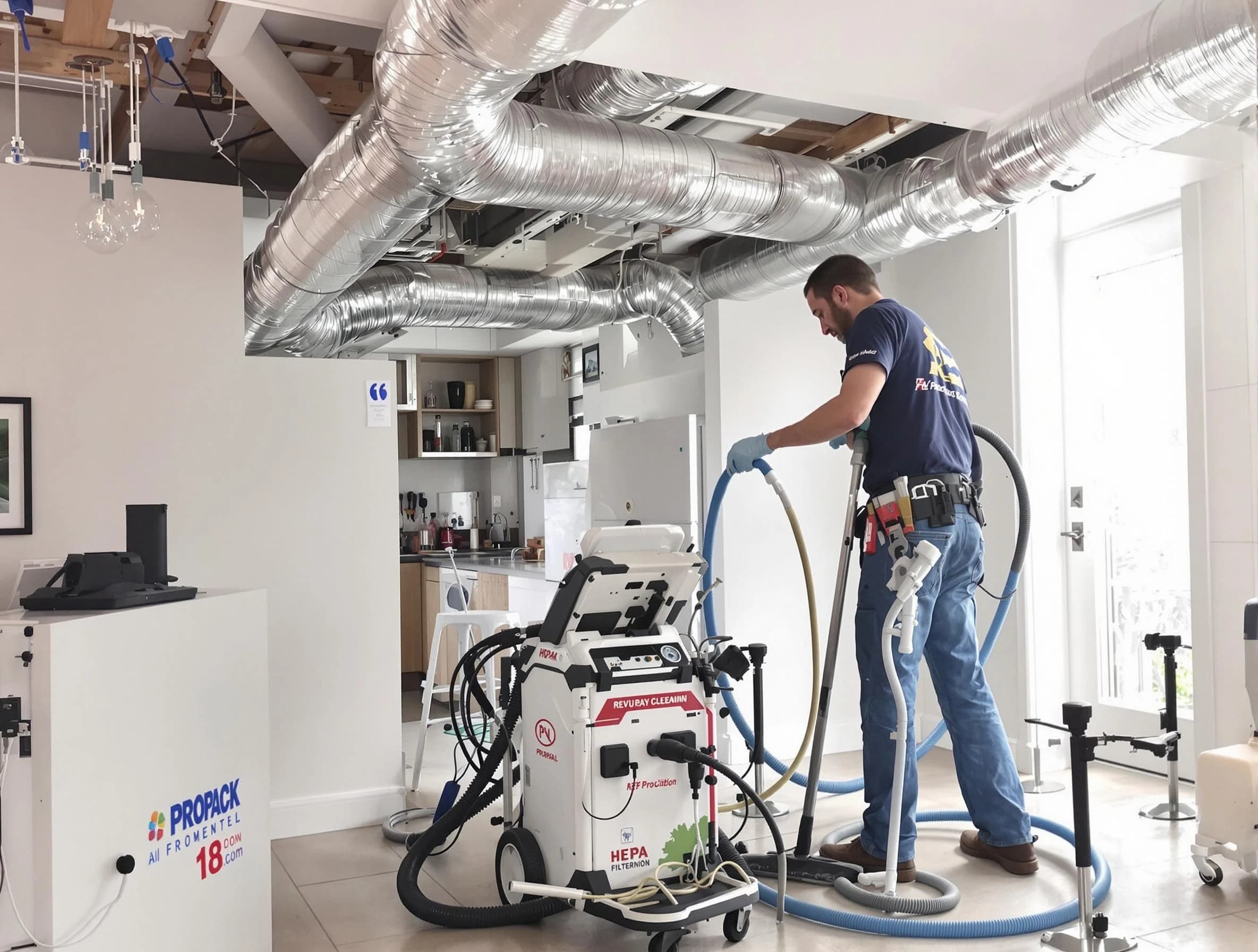 Albuquerque Air Duct Cleaning technician performing advanced pure duct cleaning with specialized equipment in Albuquerque