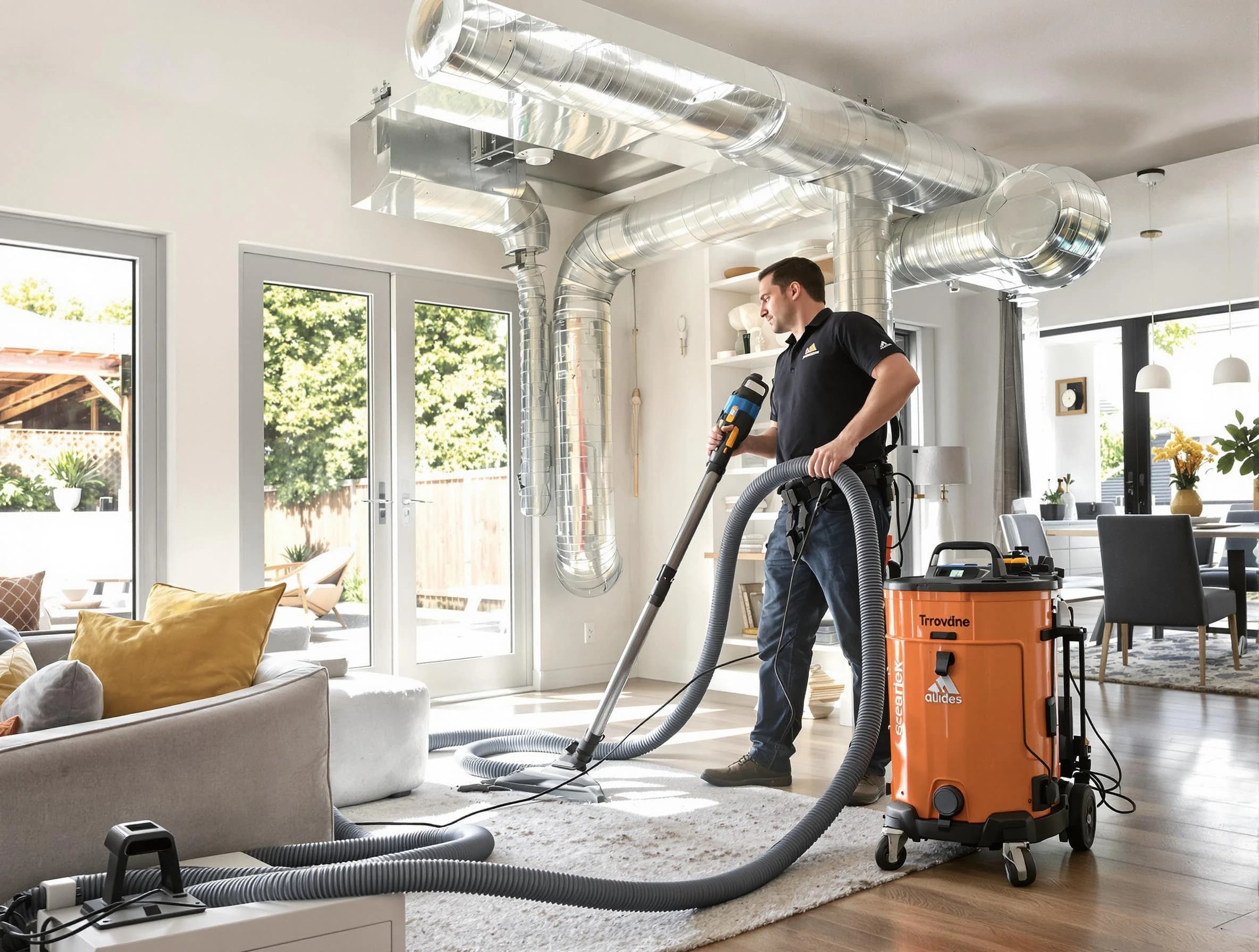 Albuquerque Air Duct Cleaning specialist performing thorough residential duct cleaning using advanced equipment in Albuquerque
