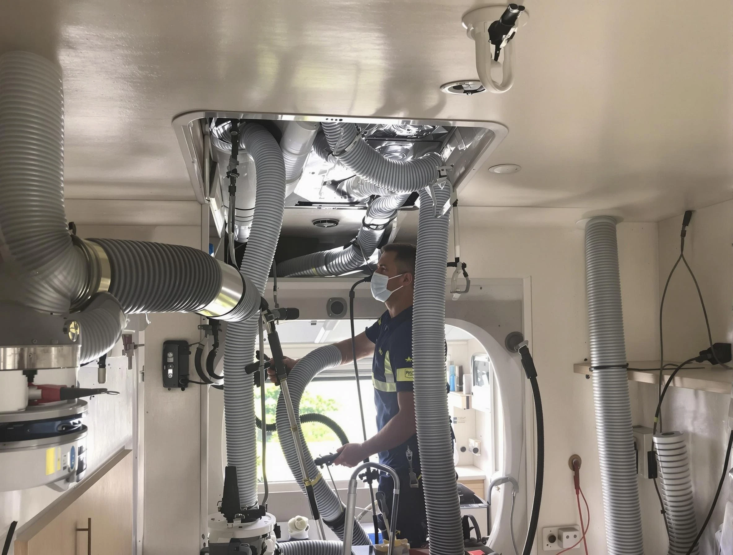 Albuquerque Air Duct Cleaning specialist performing precise mobile home duct cleaning in Albuquerque