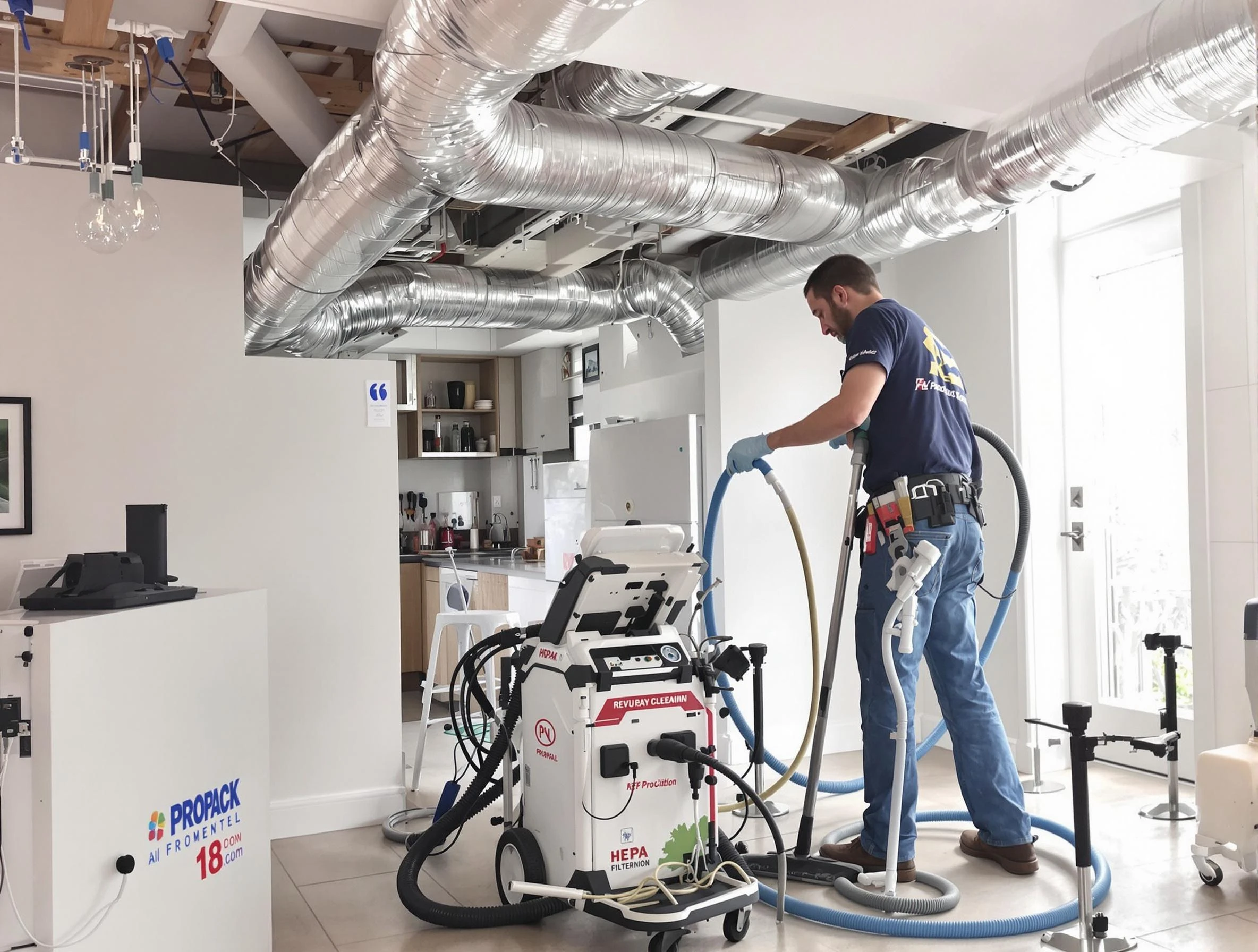 Albuquerque Air Duct Cleaning technician performing advanced pure duct cleaning with specialized equipment in Albuquerque